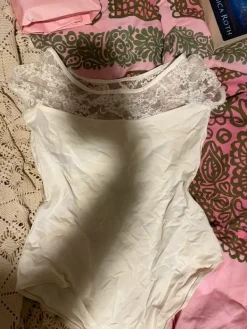 Online Plume Ballet leotard white