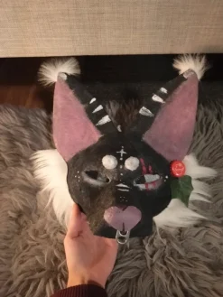 Hot Handmade black dog mask