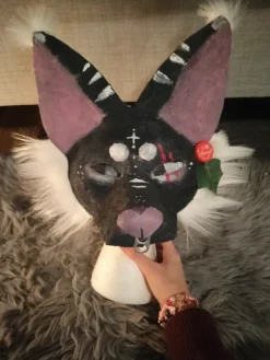 Hot Handmade black dog mask