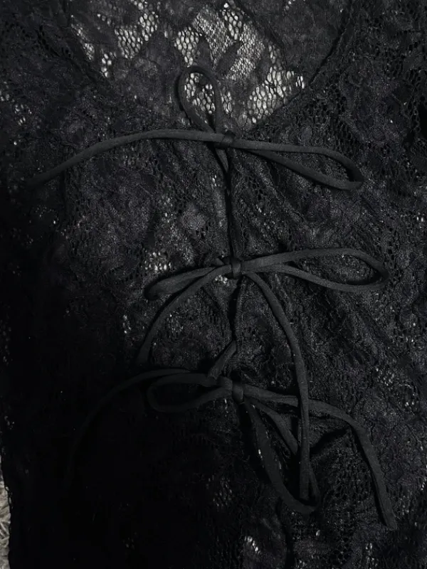 Online Black tie-up top