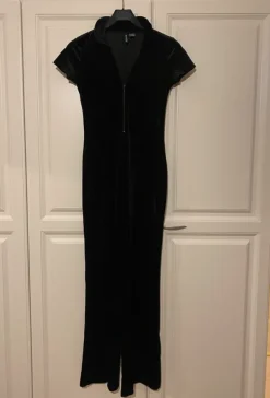 Clearance H&M Divided Black velvet jumpsuit