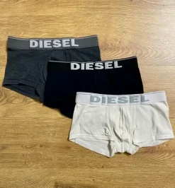 Best Bokserki męski Diesel S | 3 pack, białe, czarne, szare, z logo