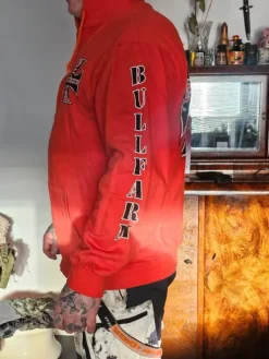 Hot Bullfarm Hardcore miesten punainen vetoketjullinen huppari