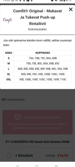 Sale Comfitin liivit 2kpl.