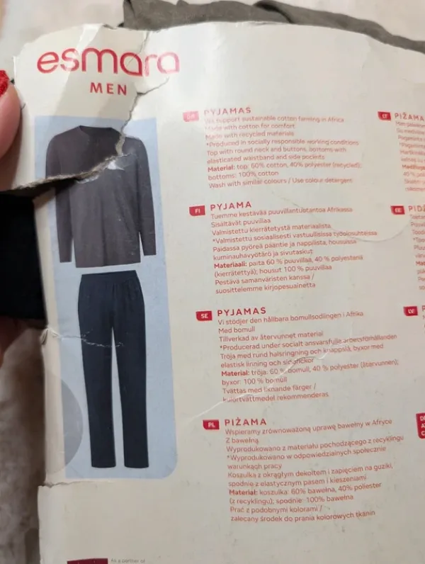 Best Esmara MEN piżama męska komplet zestaw długie spodnie długi rękaw M 48/50