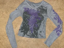 Shein harmaa kuviollinen paita