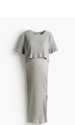 Online H&M Mama ribbi lyhyt t-paita + kynähame koko M