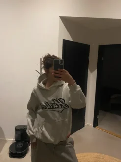 New Light grey hoodie with print