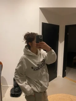 New Light grey hoodie with print