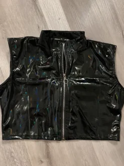 pvc Musta holo toppi vetoketjulla