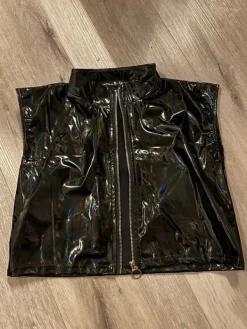 pvc Musta holo toppi vetoketjulla