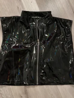 pvc Musta holo toppi vetoketjulla