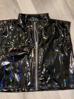 pvc Musta holo toppi vetoketjulla