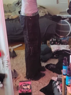 Online FB Sister Mustat baggy jeans