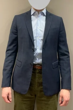 Online Pal Zileri Chequered Navy Jacket (50/M)