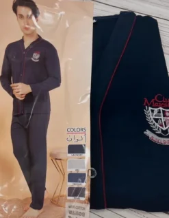 New rimoli Piżama męska M cała rozpinana nowa 100% bawełna na długi rękaw długie spodnie