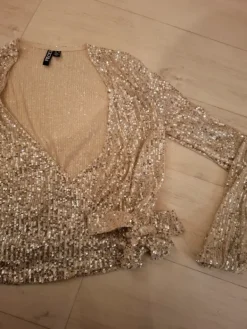 Pieces skjorta med paljetter, M