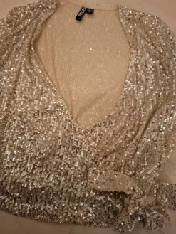 Pieces skjorta med paljetter, M