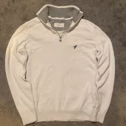 New Pier One White Knit Quater Zip 1/4 Size S