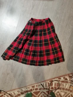 Online Pola Plated midi skirt, Scottish checkered/ tartan pattern