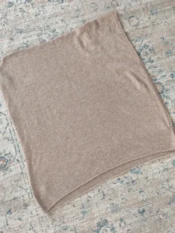 Online H&M Ponczo peleryna szal beżowy wełniany z kaszmirem premium trend edition