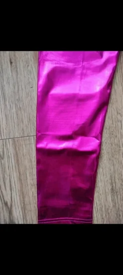 Sale Różowe metaliczne leginsy na zabawę karnawal lata 80