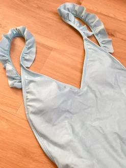 Shein Sininen uimapuku röyhelöolkaimilla