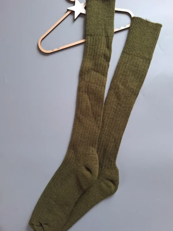 New Skarpety 40-45 khaki podkolanówki wełniane długie