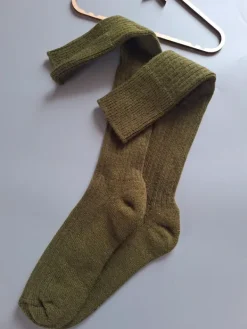 New Skarpety 40-45 khaki podkolanówki wełniane długie