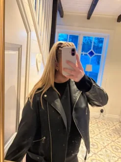 Sale Skinnjacka svart/ skórzana kurtka