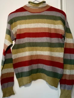 Clearance striped alpaca wool blend turtleneck sweater