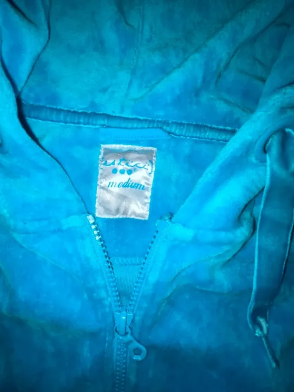 Sale Turkoosi solmittava velour huppari