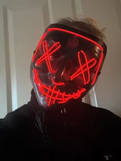 Discount halloween Uhyggelig maske med lys fastelavn udklædning