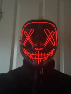 Discount halloween Uhyggelig maske med lys fastelavn udklædning