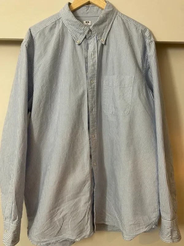 Sale Uniqlo Regular Fit Oxford Shirt (Striped) XXL