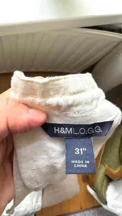 H&M Vaaleat miesten -merkkiset pellavahousut, koko 31