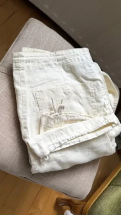 H&M Vaaleat miesten -merkkiset pellavahousut, koko 31