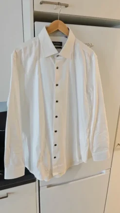 Valkoinen Dressmann Premium Kauluspaita XL 43/44