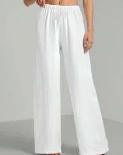 Sale Bik Bok Valkoiset leveälahkeiset kauniit housut