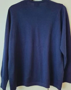 Outlet Arola Vintage tummansininen ohut villapusero, koko S-M